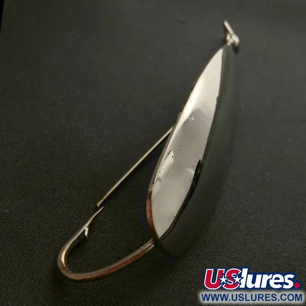 Vintage Johnson Silver Minnow Weedless, 3/5oz nickel fishing spoon #23574