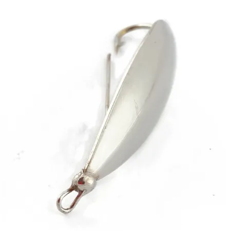 Vintage Johnson Silver Minnow Weedless, 3/5oz nickel fishing spoon #23574