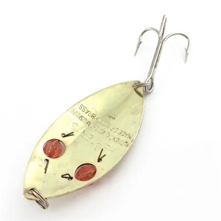 Vintage Herter's Glass Eye Spoon, 3/4oz nickel/red eyes fishing spoon #23575