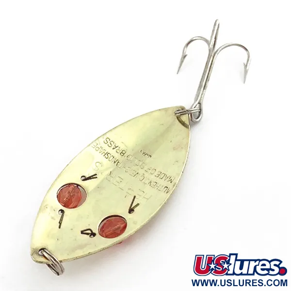 Vintage Herter's Glass Eye Spoon, 3/4oz nickel/red eyes fishing spoon #23575