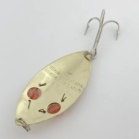 Vintage Herter's Glass Eye Spoon, 3/4oz nickel/red eyes fishing spoon #23575