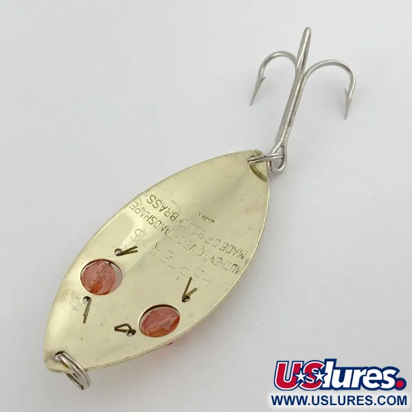 Vintage Herter's Glass Eye Spoon, 3/4oz nickel/red eyes fishing spoon #23575