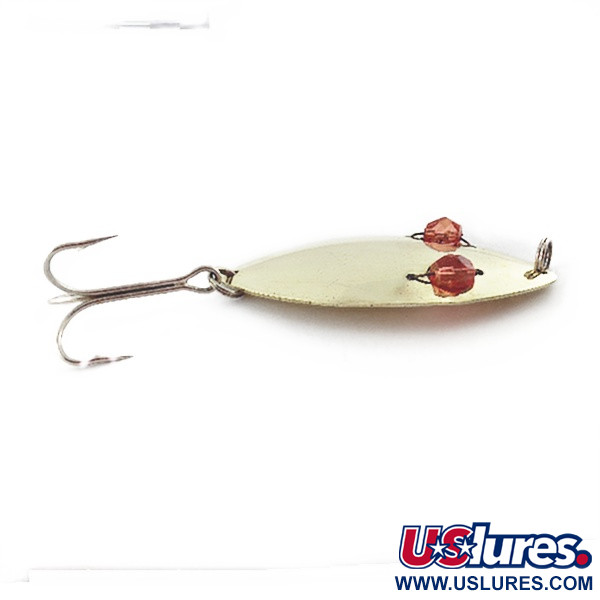 Vintage   Herter's Glass Eye Spoon, 3/4oz nickel/red eyes fishing spoon #23575