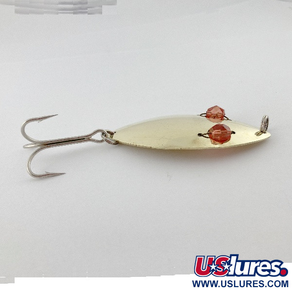 Vintage   Herter's Glass Eye Spoon, 3/4oz nickel/red eyes fishing spoon #23575