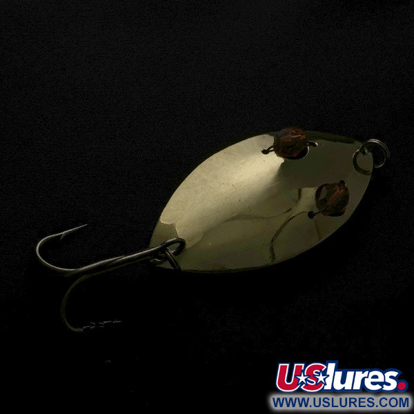 Vintage   Herter's Glass Eye Spoon, 3/4oz nickel/red eyes fishing spoon #23575