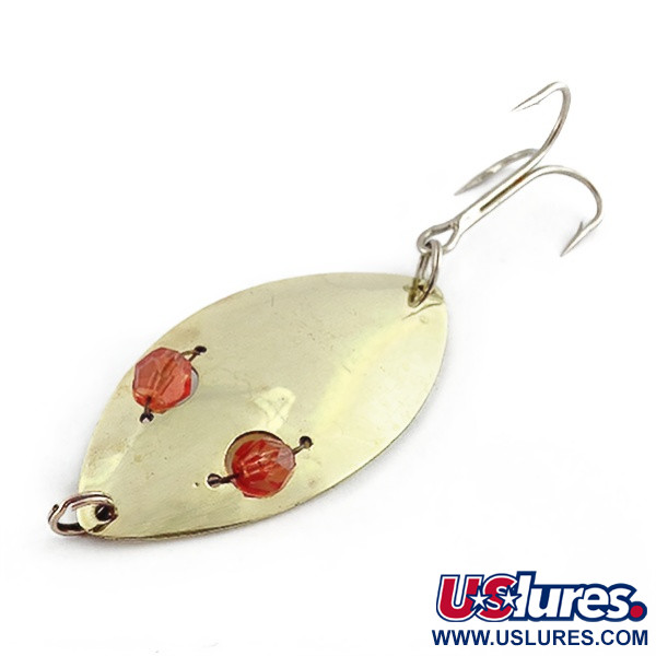 Vintage   Herter's Glass Eye Spoon, 3/4oz nickel/red eyes fishing spoon #23575