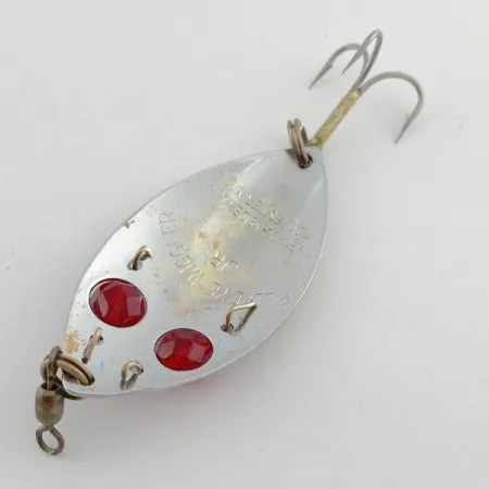 Vintage Hofschneider Red eye Junior, 1/2oz nickel/red eyes fishing spoon #23576