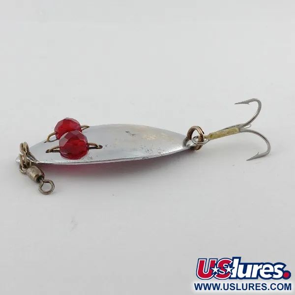 Vintage Hofschneider Red eye Junior, 1/2oz nickel/red eyes fishing spoon #23576