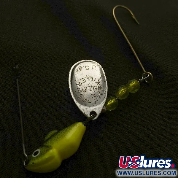 Vintage   Mepps Walley Killer Spinnerbait, 3/4oz silver/chartreuse spinning lure #23577