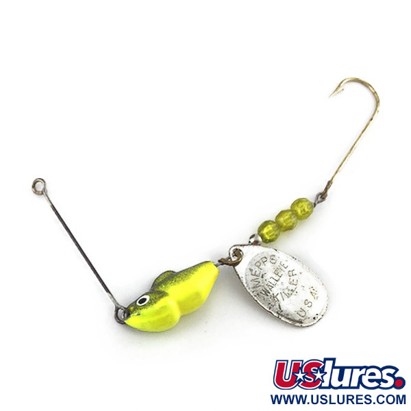Vintage   Mepps Walley Killer Spinnerbait, 3/4oz silver/chartreuse spinning lure #23577