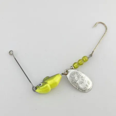 Vintage Mepps Walley Killer Spinnerbait, 3/4oz silver/chartreuse spinning lure #23577