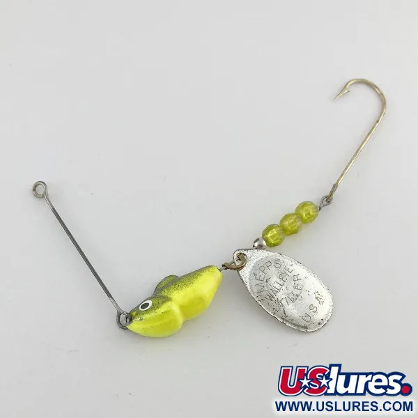 Vintage   Mepps Walley Killer Spinnerbait, 3/4oz silver/chartreuse spinning lure #23577