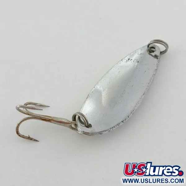 Vintage Glen Evans Glen L Evans Shag Spoon, 1/4oz nickel/green fishing spoon #23578