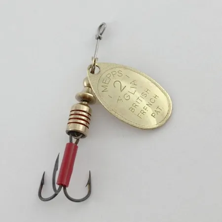 Vintage Mepps Aglia 2 (1960s), 3/16oz gold spinning lure #23580