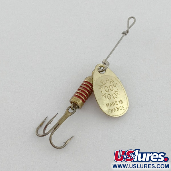 Vintage   Mepps Aglia 00, 3/64oz gold spinning lure #23581