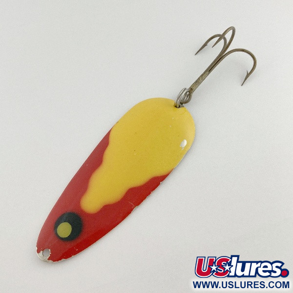 Vintage  Lindy / Little Joe Lindy Gator , 1 2/3oz nickel/yellow/red fishing spoon #23584