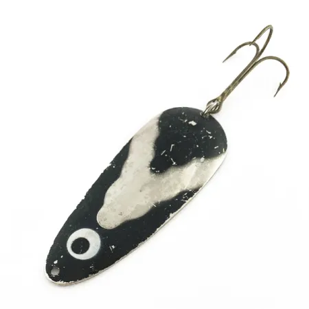 Vintage Lindy / Little Joe Lindy Gator , 1 2/3oz nickel/black fishing spoon #23585