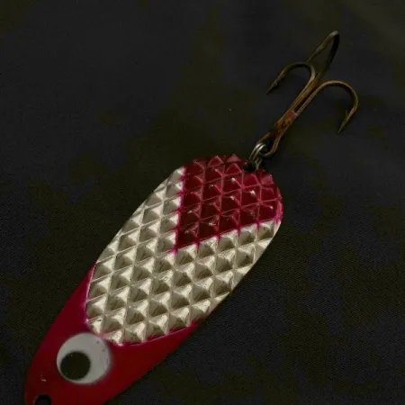 Vintage Lindy / Little Joe Lindy Gator , 2oz red/white/nickel fishing spoon #23586