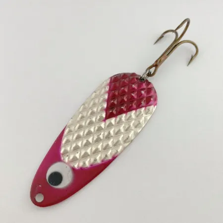 Vintage Lindy / Little Joe Lindy Gator , 2oz red/white/nickel fishing spoon #23586