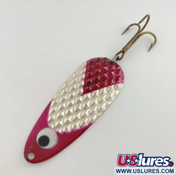 Vintage Lindy / Little Joe Lindy Gator , 2oz red/white/nickel fishing spoon #23586
