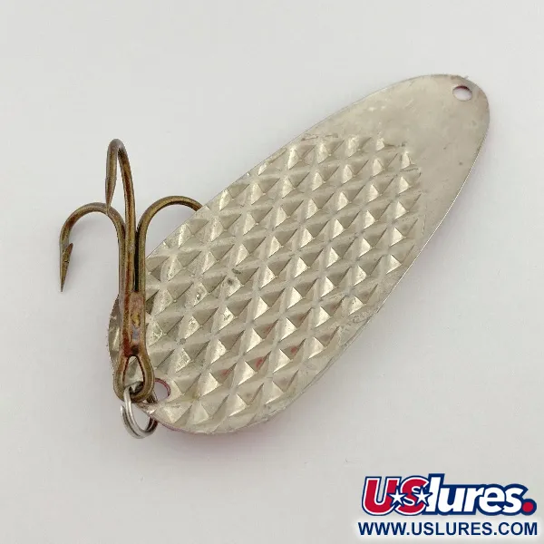 Vintage Lindy / Little Joe Lindy Gator , 2oz red/white/nickel fishing spoon #23586