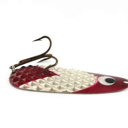 Vintage Lindy / Little Joe Lindy Gator , 2oz red/white/nickel fishing spoon #23586