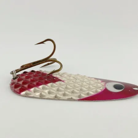Vintage Lindy / Little Joe Lindy Gator , 2oz red/white/nickel fishing spoon #23586