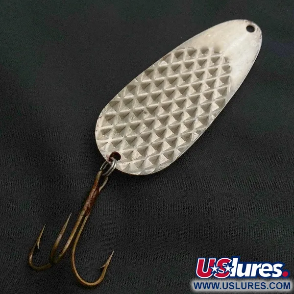 Vintage Lindy / Little Joe Lindy Gator , 2oz red/white/nickel fishing spoon #23586