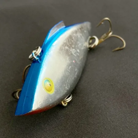 Vintage Bill Lewis Rat-L-Trap, 1/2oz nickel/blue fishing lure #23587