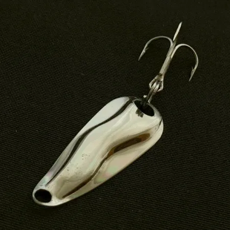 Vintage Luhr Jensen Hot Shot W, 3/64oz nickel fishing spoon #23591