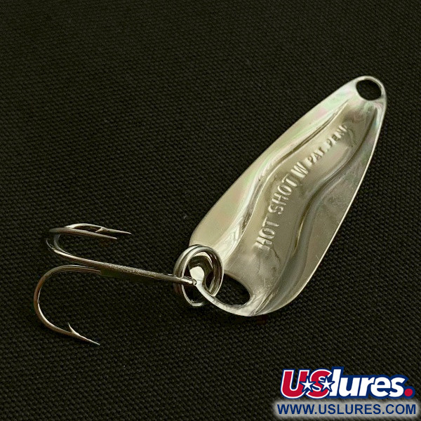 Vintage   Luhr Jensen Hot Shot W, 3/64oz nickel fishing spoon #23591