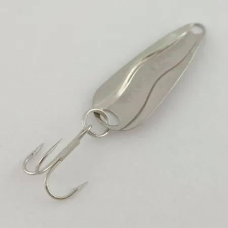 Vintage Luhr Jensen Hot Shot W, 3/64oz nickel fishing spoon #23591