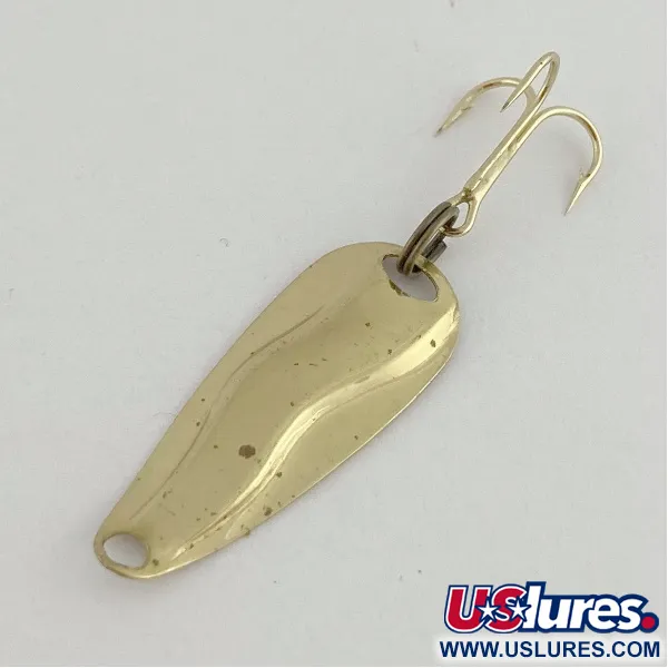 Vintage Luhr Jensen Hot Shot W, 3/64oz gold fishing spoon #23592