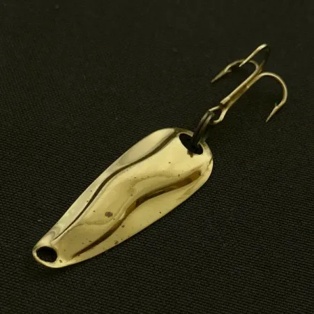 Vintage Luhr Jensen Hot Shot W, 3/64oz gold fishing spoon #23592