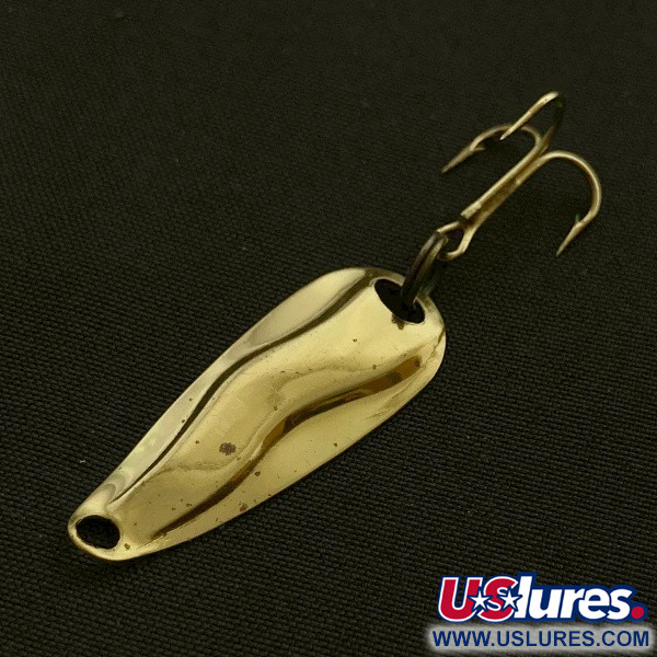 Vintage   Luhr Jensen Hot Shot W, 3/64oz gold fishing spoon #23592
