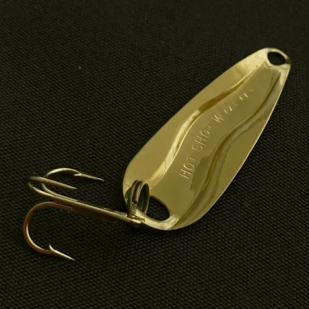 Vintage Luhr Jensen Hot Shot W, 3/64oz gold fishing spoon #23592