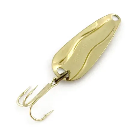 Vintage Luhr Jensen Hot Shot W, 3/64oz gold fishing spoon #23592