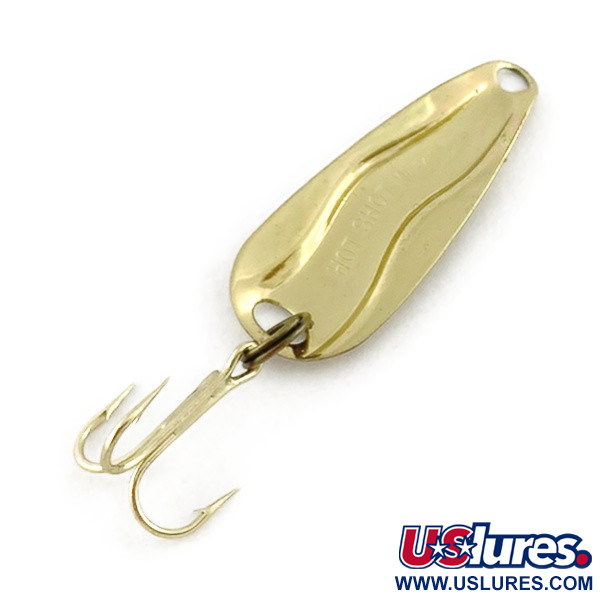 Vintage   Luhr Jensen Hot Shot W, 3/64oz gold fishing spoon #23592