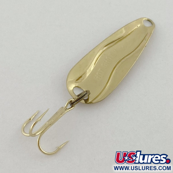 Vintage   Luhr Jensen Hot Shot W, 3/64oz gold fishing spoon #23592