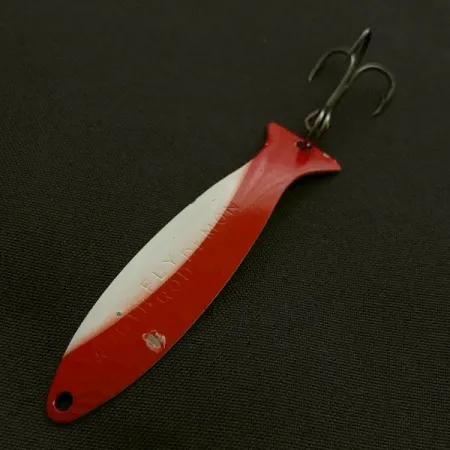 Vintage Worth Fly Rod Demon, 3/32oz nickel/red/white fishing spoon #23595