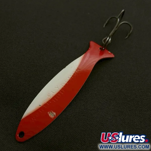 Vintage Worth Fly Rod Demon, 3/32oz nickel/red/white fishing spoon #23595