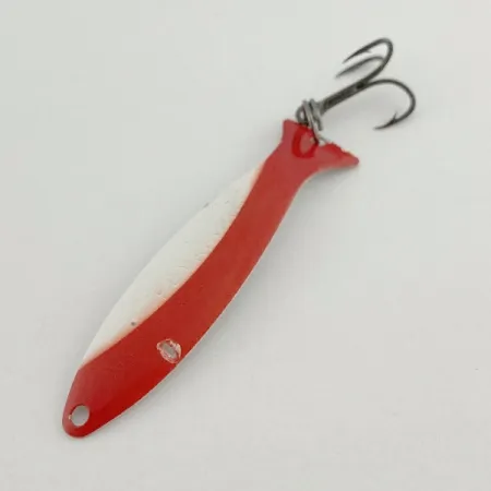 Vintage Worth Fly Rod Demon, 3/32oz nickel/red/white fishing spoon #23595