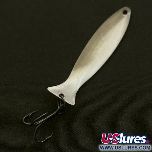 Vintage Worth Fly Rod Demon, 3/32oz nickel/red/white fishing spoon #23595