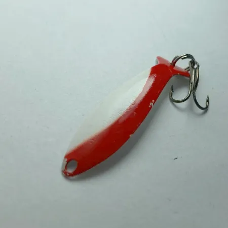 Vintage Worth Fly Rod Demon , 3/64oz red/white/nickel fishing spoon #23596