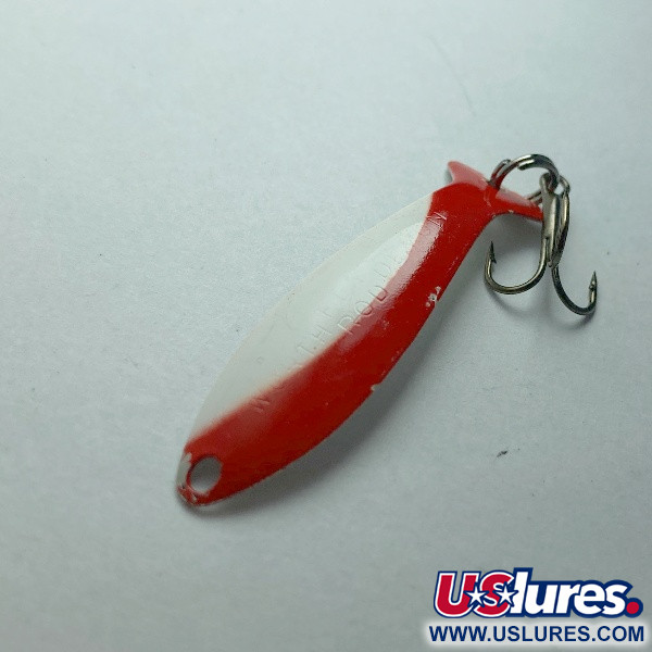 Vintage   Worth Fly Rod Demon , 3/64oz red/white/nickel fishing spoon #23596