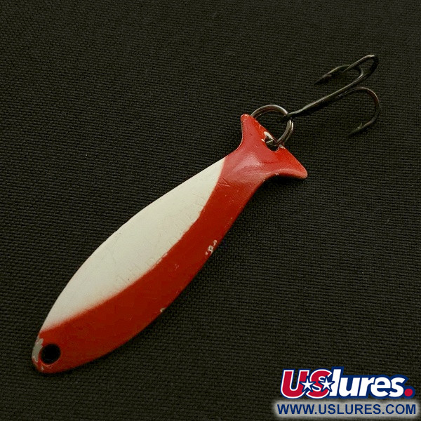 Vintage   Worth Fly Rod Demon , 3/64oz red/white/nickel fishing spoon #23596