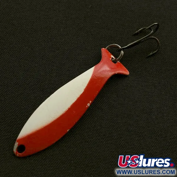 Vintage Worth Fly Rod Demon , 3/64oz red/white/nickel fishing spoon #23596