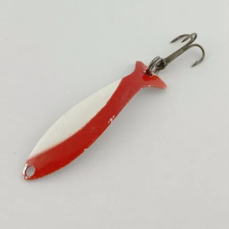 Vintage Worth Fly Rod Demon , 3/64oz red/white/nickel fishing spoon #23596