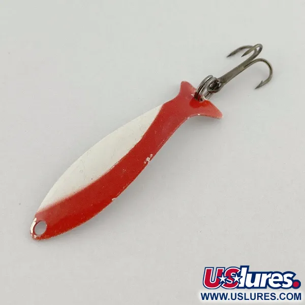 Vintage Worth Fly Rod Demon , 3/64oz red/white/nickel fishing spoon #23596