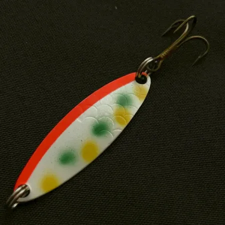 Vintage Luhr Jensen Needlefish 1, 1/16oz gold/red fishing spoon #23597